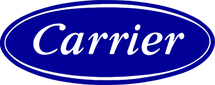 A blue and white logo for the carrier company.